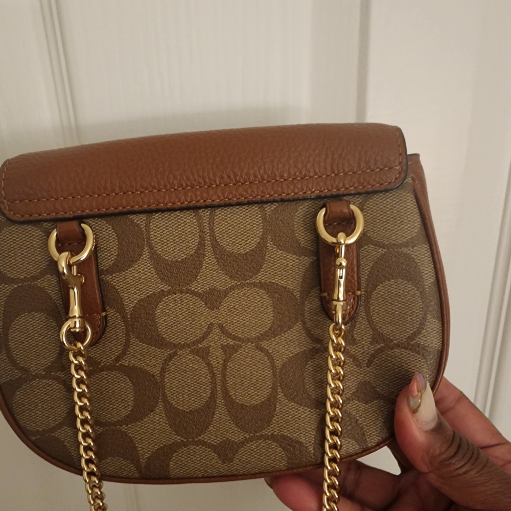 C7460 Coach Signature Saddle Belt Bag With Waist Belt And Chain - Picture 6 of 7